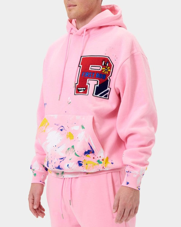 Chenille Patch & Hand Paint Hoodie