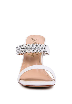 BANDY HIGH HEEL METAL BALL SANDALS