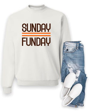 Brown and Orange Sunday Funday Crewneck Sweatshirt