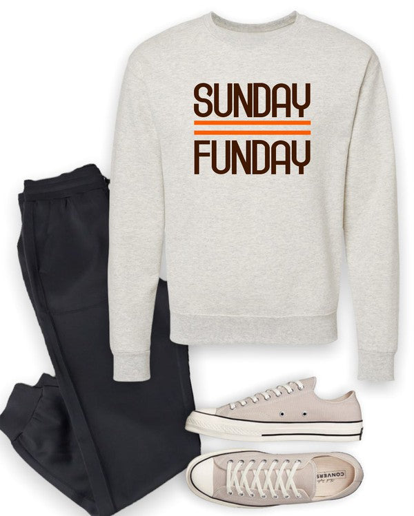 Brown and Orange Sunday Funday Crewneck Sweatshirt