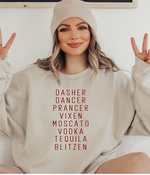 Dasher Dancer Prancer Vixen Boutique Sweatshirt
