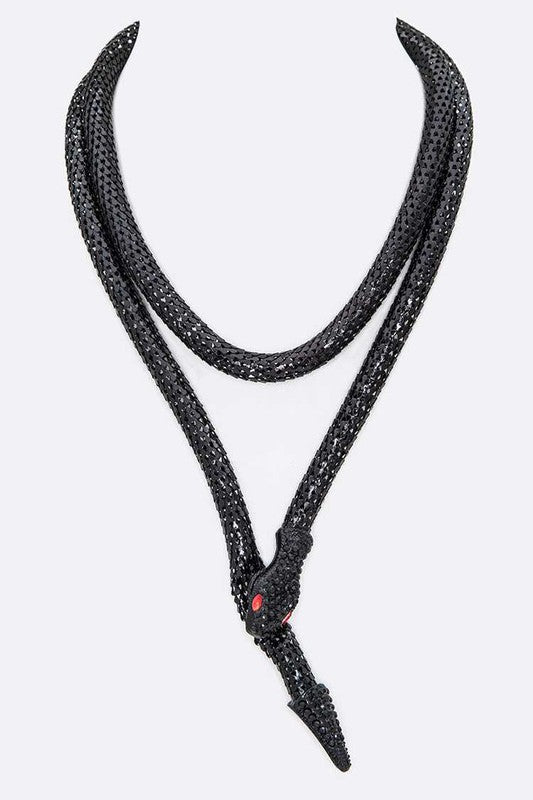 Crystal Snake Coil Chain Necklace