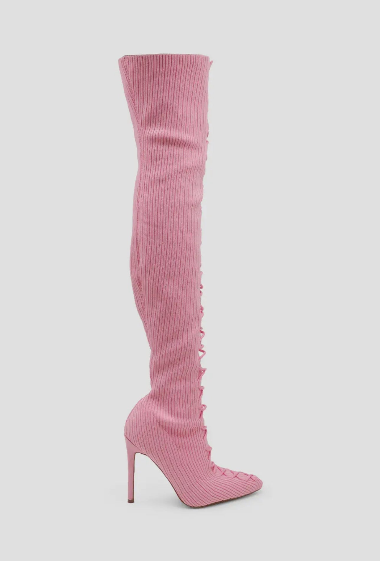 Pink Knit Stiletto Boot