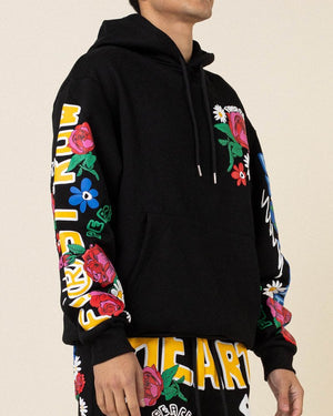 Flower Puff Print Hoodie