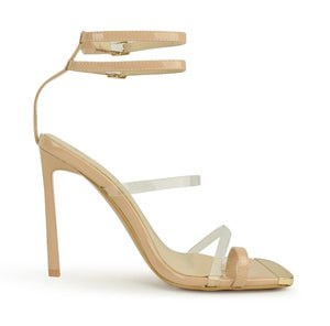 High heel sandal with ankle straps