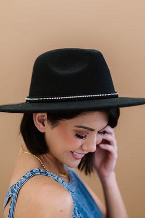 Make an Entrance Rhinestone Strap Fedora