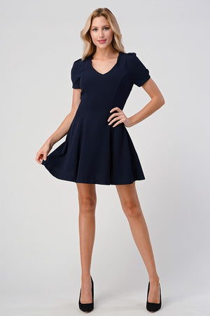 Open Back Panel Princess Line Dress