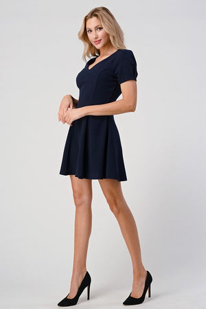 Open Back Panel Princess Line Dress