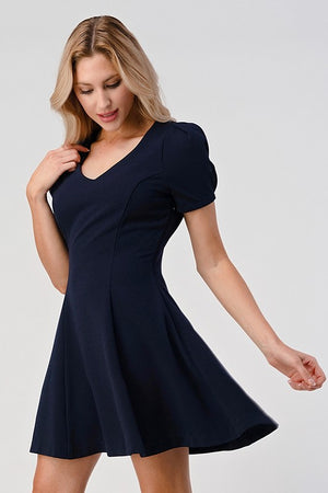 Open Back Panel Princess Line Dress