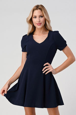 Open Back Panel Princess Line Dress