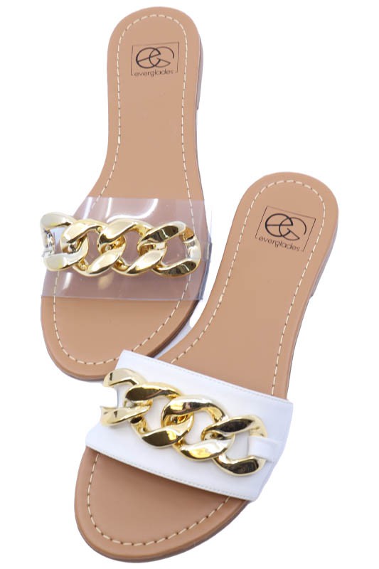 One Band Slide Sandal with Chain