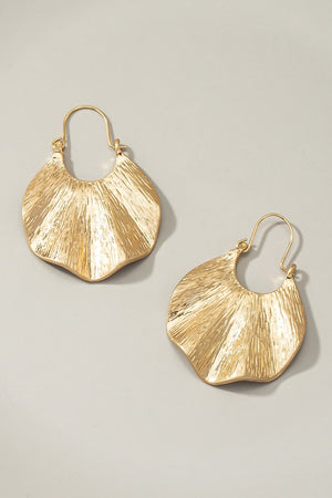 Textured wavy eclipse drop earrings