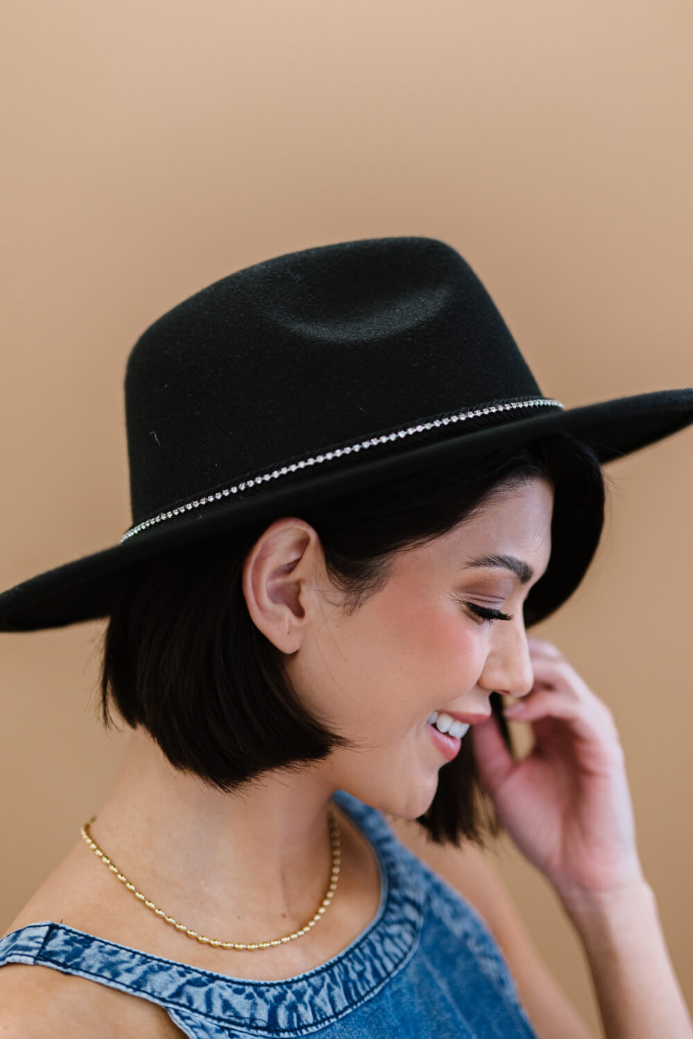 Make an Entrance Rhinestone Strap Fedora
