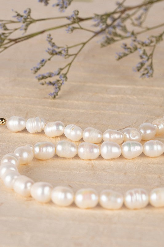 Small Size Natural Pearl Bracelet and Necklace Set
