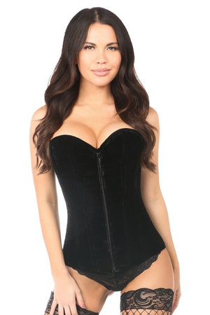 Lavish Black Velvet Overbust Corset