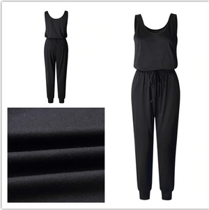 Sleeveless Laced Up Belt Jumpsuit Romper w/Pockets