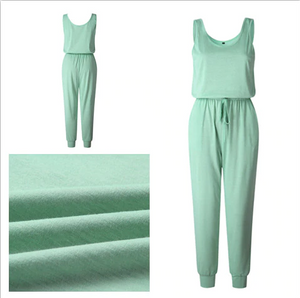 Sleeveless Laced Up Belt Jumpsuit Romper w/Pockets