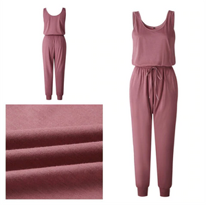 Sleeveless Laced Up Belt Jumpsuit Romper w/Pockets