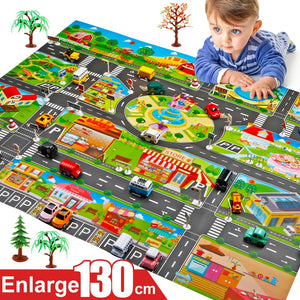 Children's Traffic Car Play Pad Parking Scene