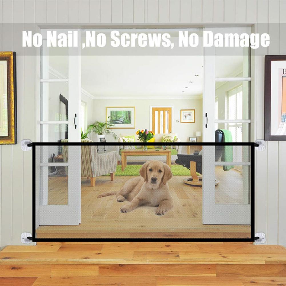 Pet Barrier Fences Portable Folding Breathable Mesh Dog Gate