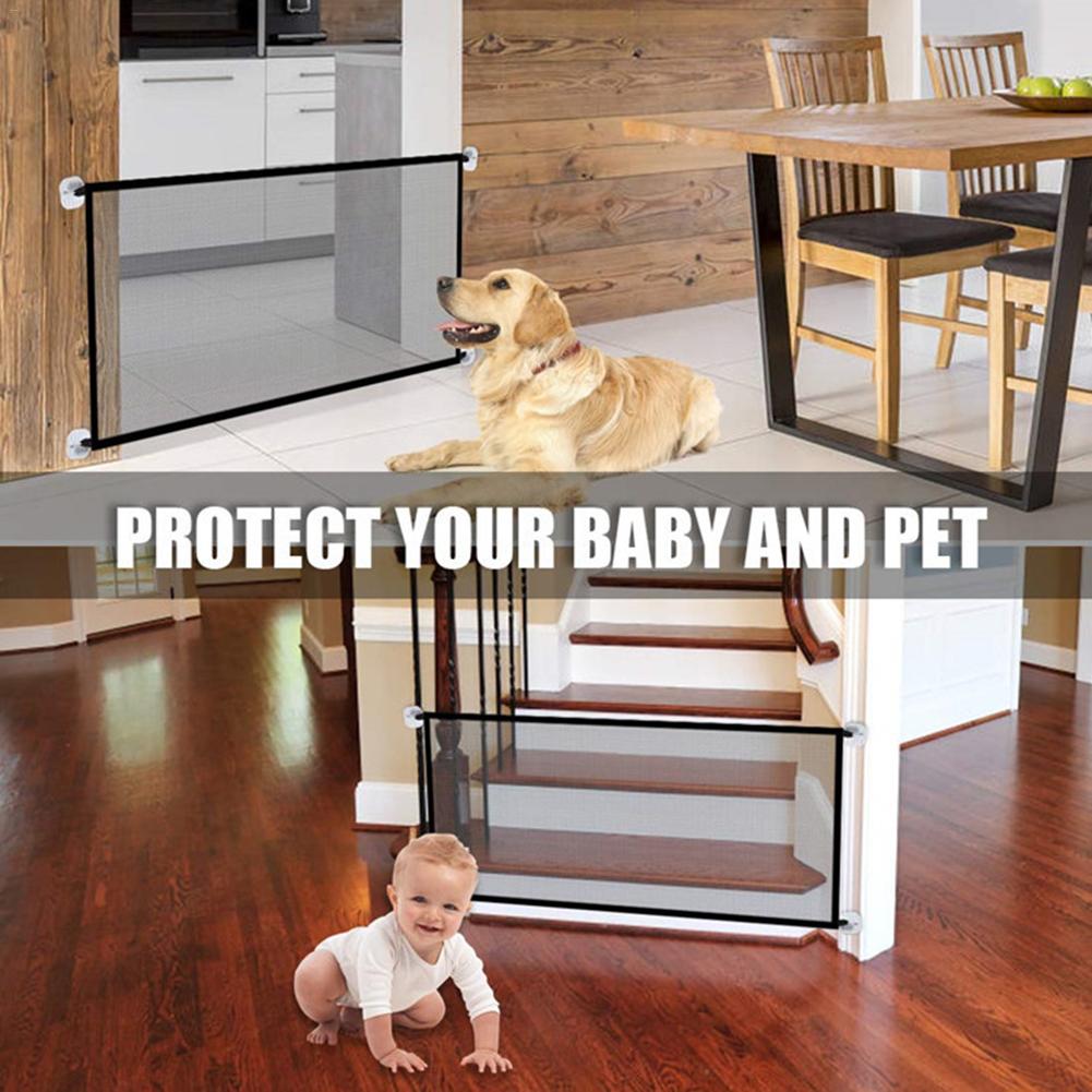 Pet Barrier Fences Portable Folding Breathable Mesh Dog Gate
