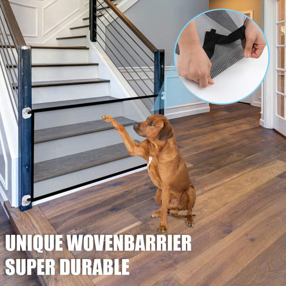 Pet Barrier Fences Portable Folding Breathable Mesh Dog Gate