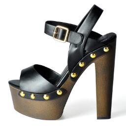 Sandal Wedge High Heels w/ Peep Toe