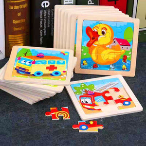 Mini Size 11*11CM Kids Toy Wood Puzzles