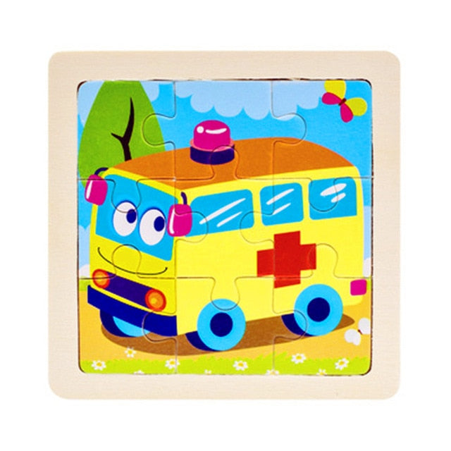 Mini Size 11*11CM Kids Toy Wood Puzzles