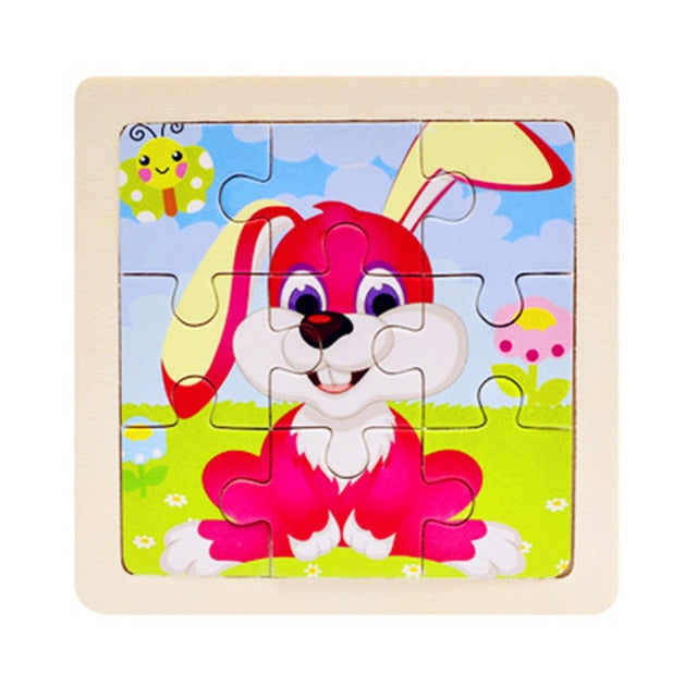 Mini Size 11*11CM Kids Toy Wood Puzzles