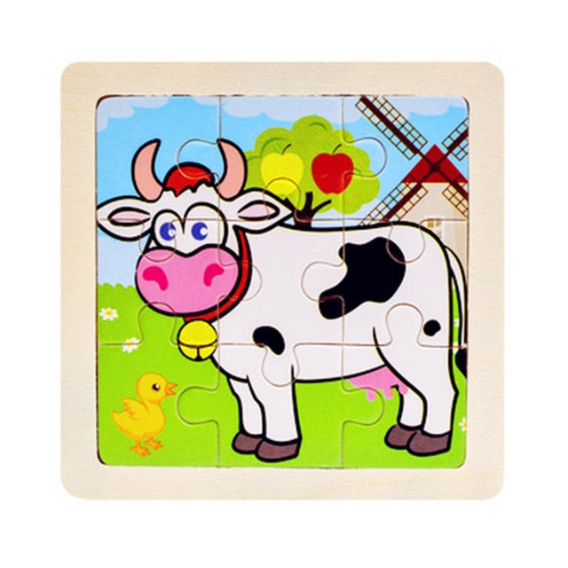 Mini Size 11*11CM Kids Toy Wood Puzzles