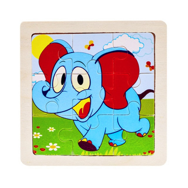 Mini Size 11*11CM Kids Toy Wood Puzzles