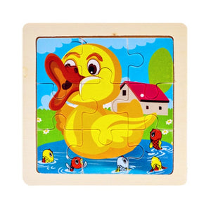 Mini Size 11*11CM Kids Toy Wood Puzzles