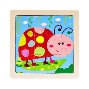 Mini Size 11*11CM Kids Toy Wood Puzzles