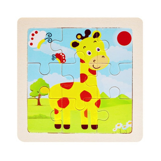 Mini Size 11*11CM Kids Toy Wood Puzzles